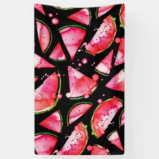 Wasserfarbe Wassermelone 2 Banner (Vertikal)