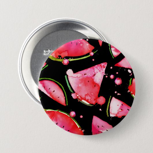 Wasserfarbe Wassermelone 2 Button (Vorne & Hinten)