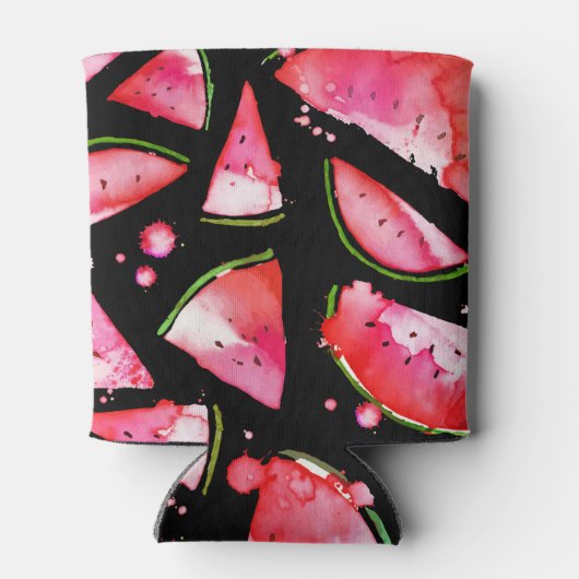 Wasserfarbe Wassermelone 2 Dosenkühler (Rückseite)