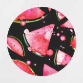 Wasserfarbe Wassermelone 2 Etiketten (Design 1)