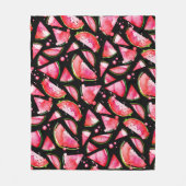 Wasserfarbe Wassermelone 2 Fleecedecke (Vorderseite)