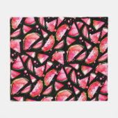 Wasserfarbe Wassermelone 2 Fleecedecke (Vorderseite (Horizontal))