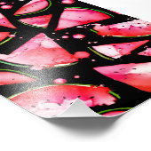 Wasserfarbe Wassermelone 2 Fotodruck (Ecke)