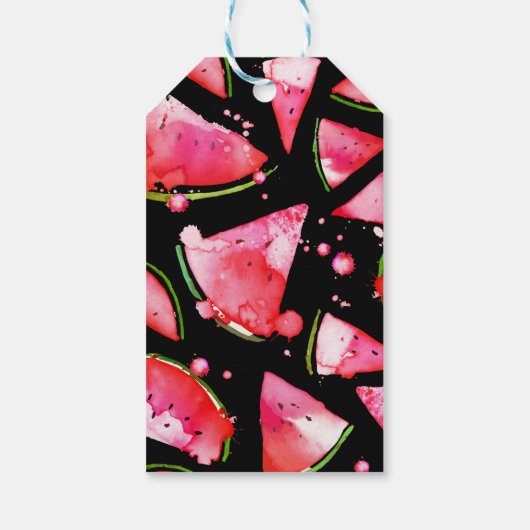 Wasserfarbe Wassermelone 2 Geschenkanhänger (Rückseite)
