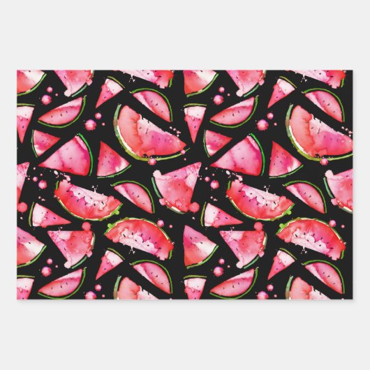 Wasserfarbe Wassermelone 2 Geschenkpapier Set (Vorderseite)