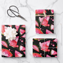 Wasserfarbe Wassermelone 2 Geschenkpapier Set