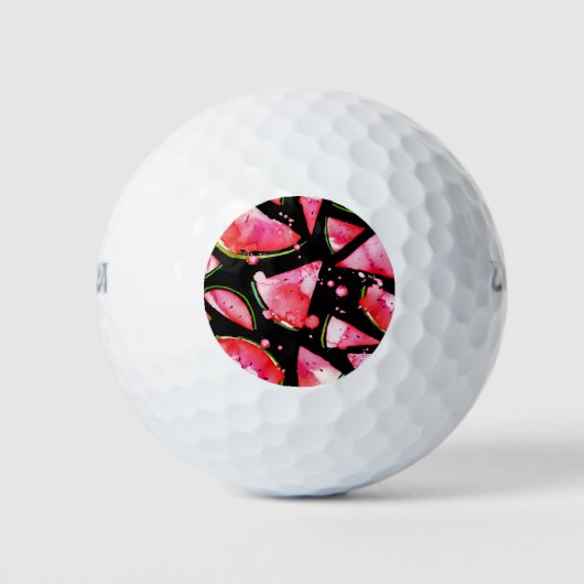 Wasserfarbe Wassermelone 2 Golfball (Vorderseite)