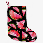 Wasserfarbe Wassermelone 2 Kleiner Weihnachtsstrumpf (Vorderseite)