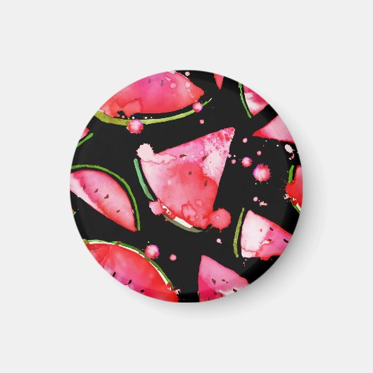 Wasserfarbe Wassermelone 2 Magnet (Vorne)