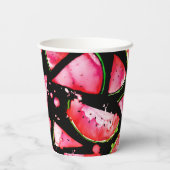 Wasserfarbe Wassermelone 2 Pappbecher (Rückseite)