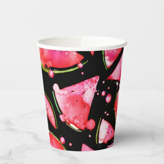 Wasserfarbe Wassermelone 2 Pappbecher (Links)