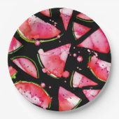 Wasserfarbe Wassermelone 2 Pappteller (Vorderseite)