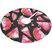 Wasserfarbe Wassermelone 2 Polyester Weihnachtsbaumdecke (Schrägansicht)