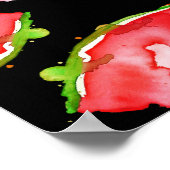 Wasserfarbe Wassermelone 2 Poster (Ecke)