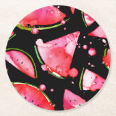 Wasserfarbe Wassermelone 2 Runder Pappuntersetzer (Vorderseite)