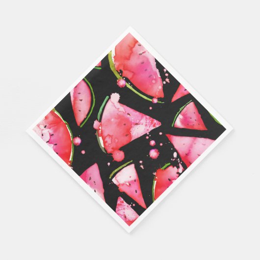 Wasserfarbe Wassermelone 2 Serviette (Ecke)