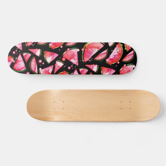 Wasserfarbe Wassermelone 2 Skateboard (Horizontal)