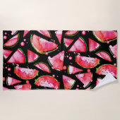 Wasserfarbe Wassermelone 2 Strandtuch (Vorderseite)