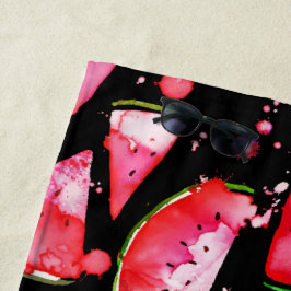 Wasserfarbe Wassermelone 2 Strandtuch