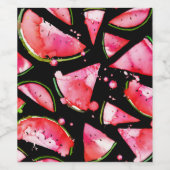 Wasserfarbe Wassermelone 2 Weinetikett (Einzelnes Label)