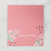 Wasserfarbe Wassermelone Birthday Seeds Ice Pop Platzkarte (Außenseite Aufgefaltet)