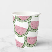 Wasserfarbe Wassermelone Doodles Gemustert gestric Pappbecher (Rückseite)