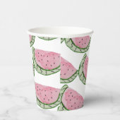 Wasserfarbe Wassermelone Doodles Gemustert gestric Pappbecher (Rechts)