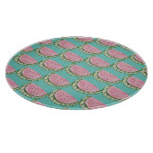 Wasserfarbe Wassermelone Doodles Gemustert gestric Schneidebrett (Ecke)