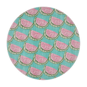 Wasserfarbe Wassermelone Doodles Gemustert gestric Schneidebrett
