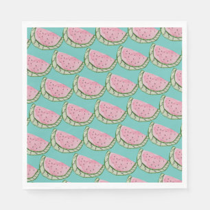 Wasserfarbe Wassermelone Doodles Gemustert gestric Serviette