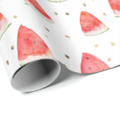 Wasserfarbe Wassermelone Dreiecke Muster Geschenkpapier (Rolleneckpunkt)
