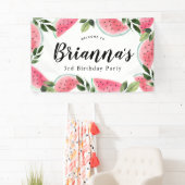 Wasserfarbe Wassermelone Geburtstag Willkommen Banner (Insitu)