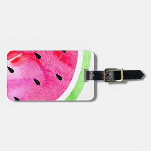 Wasserfarbe Wassermelone Gepäckanhänger (Vorderseite horizontal)