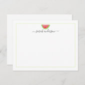 Wasserfarbe Wassermelone Grüne Grenze Personalisie Mitteilungskarte (Vorne/Hinten)