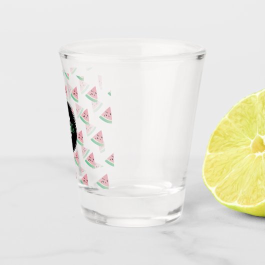 Wasserfarbe Wassermelone Monogramm Custom Personal Schnapsglas (Rechts)