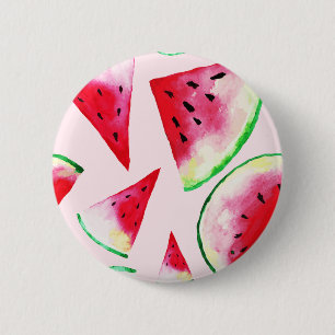 Wasserfarbe Wassermelone Muster Button