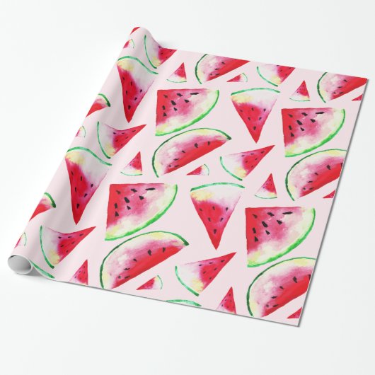 Wasserfarbe Wassermelone Muster Geschenkpapier (Ungerollt)
