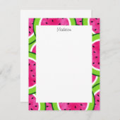 Wasserfarbe Wassermelone Muster Mitteilungskarte (Vorne/Hinten)