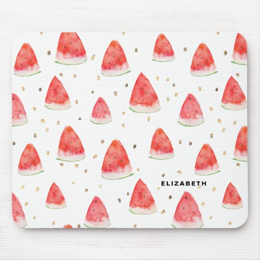 Wasserfarbe Wassermelone Muster Personalisiert Mousepad (Vorne)