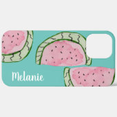 Wasserfarbe Wassermelone Rosa Aquamarin Mit Monogr Case-Mate iPhone Hülle (Rückseite / Rechts)