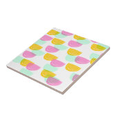 Wasserfarbe Wassermelone Rosa Gelbes Muster Fliese (Seite)