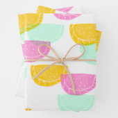 Wasserfarbe Wassermelone Rosa Gelbes Muster Geschenkpapier Set (Beispiel)