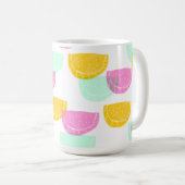 Wasserfarbe Wassermelone Rosa Gelbes Muster Kaffeetasse (VorderseiteRechts)