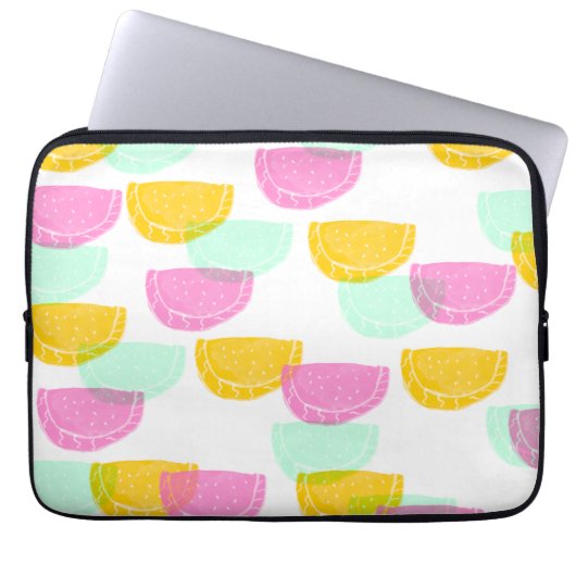 Wasserfarbe Wassermelone Rosa Gelbes Muster   Laptopschutzhülle (Vorderseite)