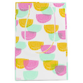 Wasserfarbe Wassermelone Rosa Gelbes Muster Mittlere Geschenktüte (Vorderseite)