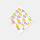 Wasserfarbe Wassermelone Rosa Gelbes Muster Serviette (Ecke)