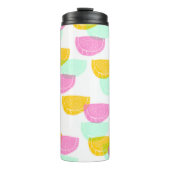 Wasserfarbe Wassermelone Rosa Gelbes Muster Thermosbecher (Vorderseite)