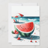 Wasserfarbe Wassermelone Rosa Sommerdusche Einladung (Rückseite)