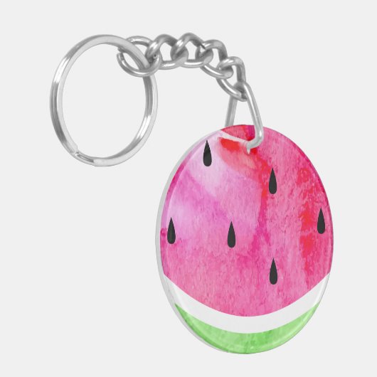 Wasserfarbe Wassermelone Schlüsselanhänger (Vorderseite links)