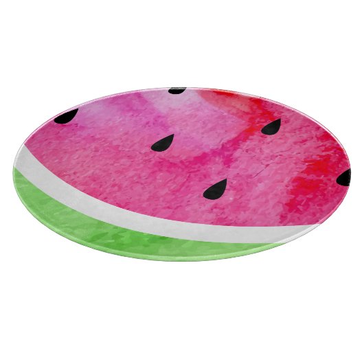 Wasserfarbe Wassermelone Schneidebrett (Ecke)